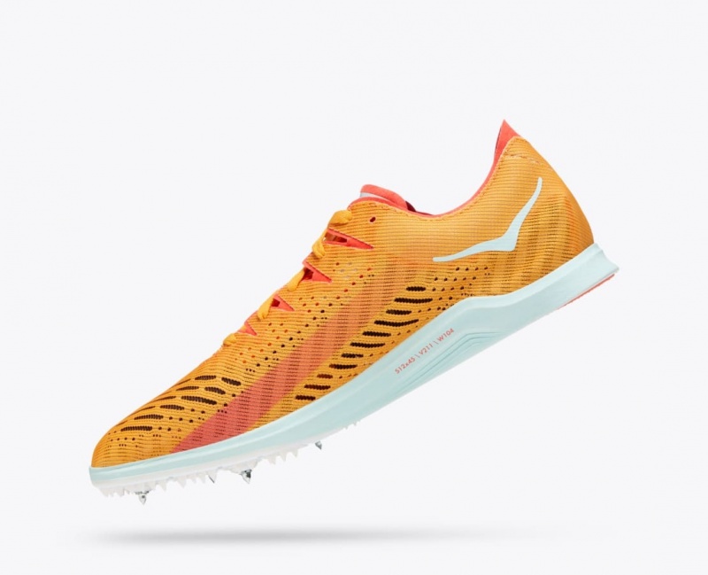 Men's HOKA Cielo X LD Track Spikes Orange | ISMCV-6310