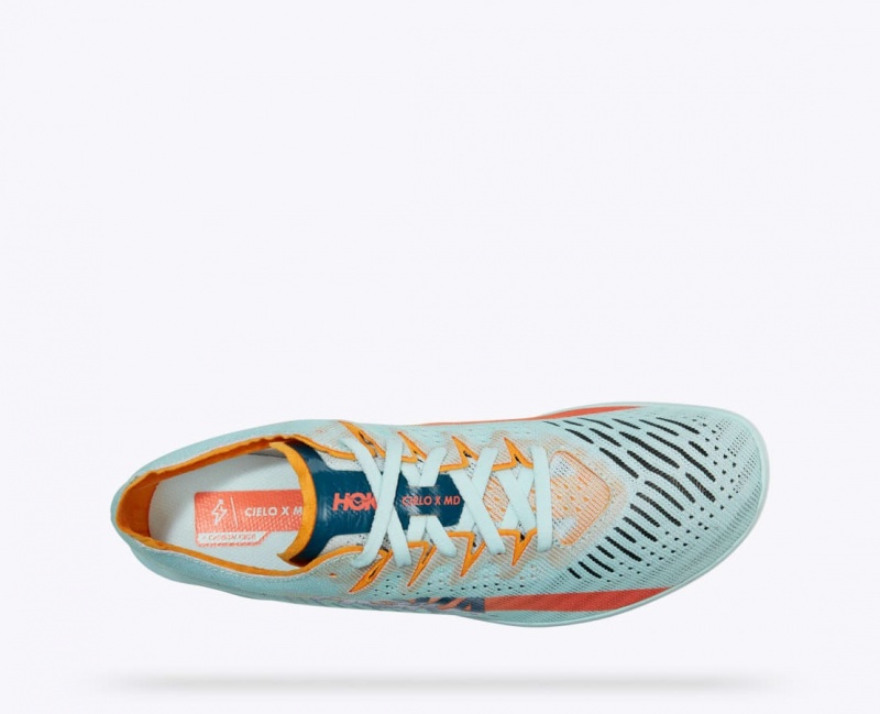 Men's HOKA Cielo X MD Track Spikes Light Turquoise | LYROD-8437