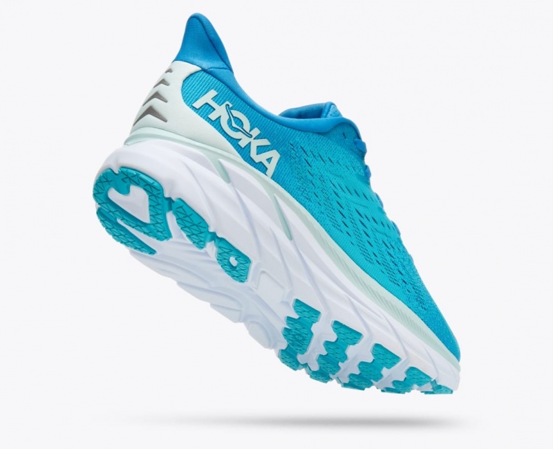 Men's HOKA Clifton 8 Running Shoes Turquoise | LCYQI-9378