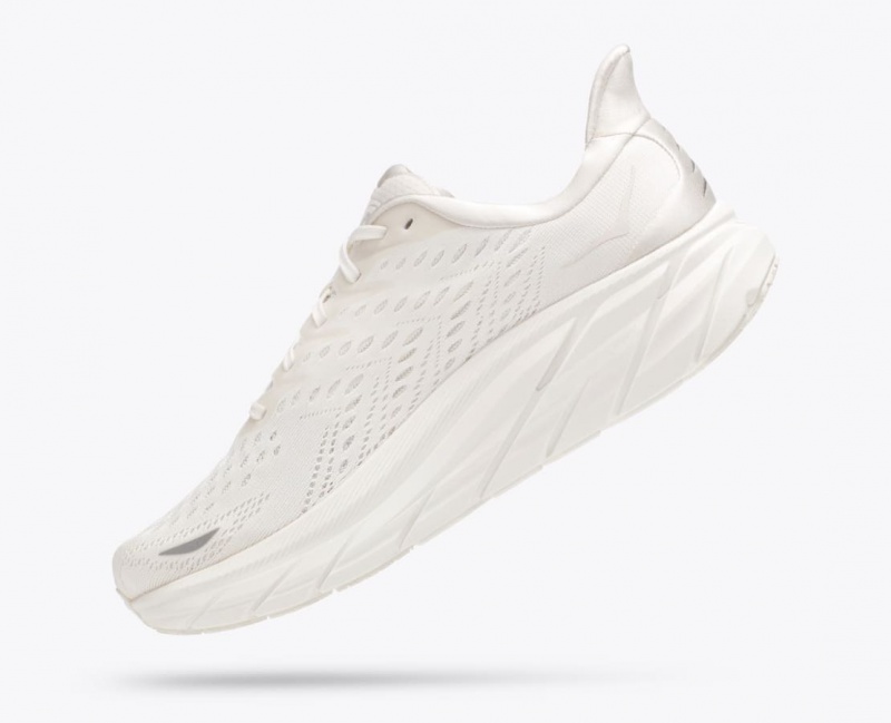 Men's HOKA Clifton 8 Running Shoes White | KELZM-4810