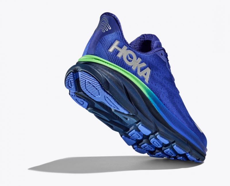 Men's HOKA Clifton 9 GTX Running Shoes Blue | BGJCZ-7104