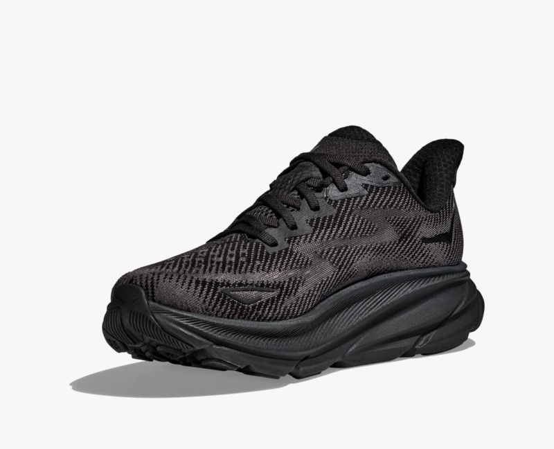 Men's HOKA Clifton 9 Running Shoes Black | ROPKA-5027