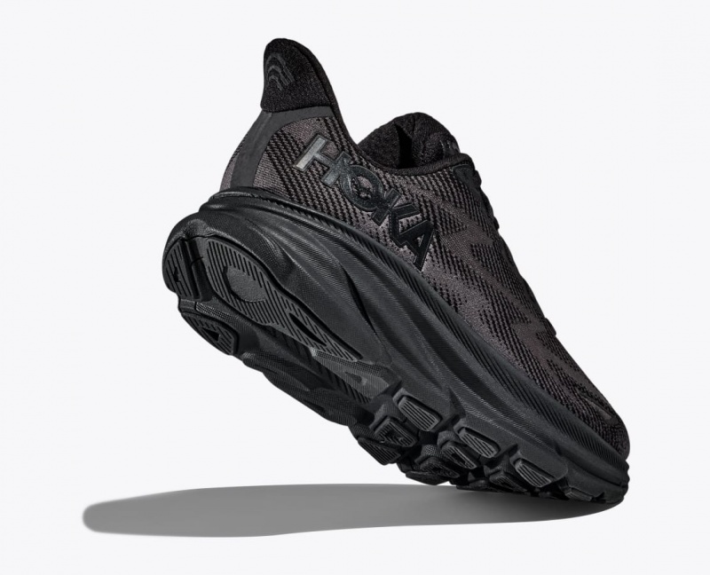 Men's HOKA Clifton 9 Running Shoes Black | ROPKA-5027