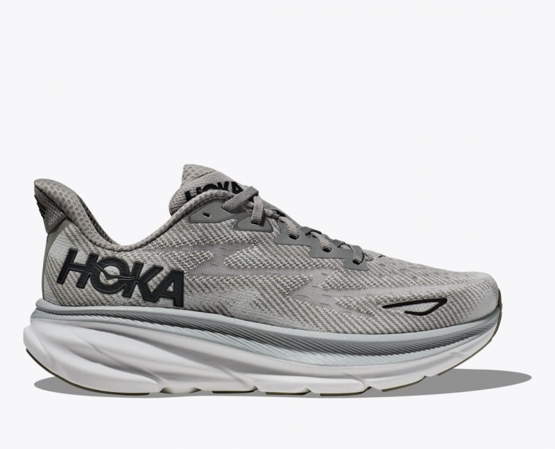 Men\'s HOKA Clifton 9 Running Shoes Grey | AKEPO-7638