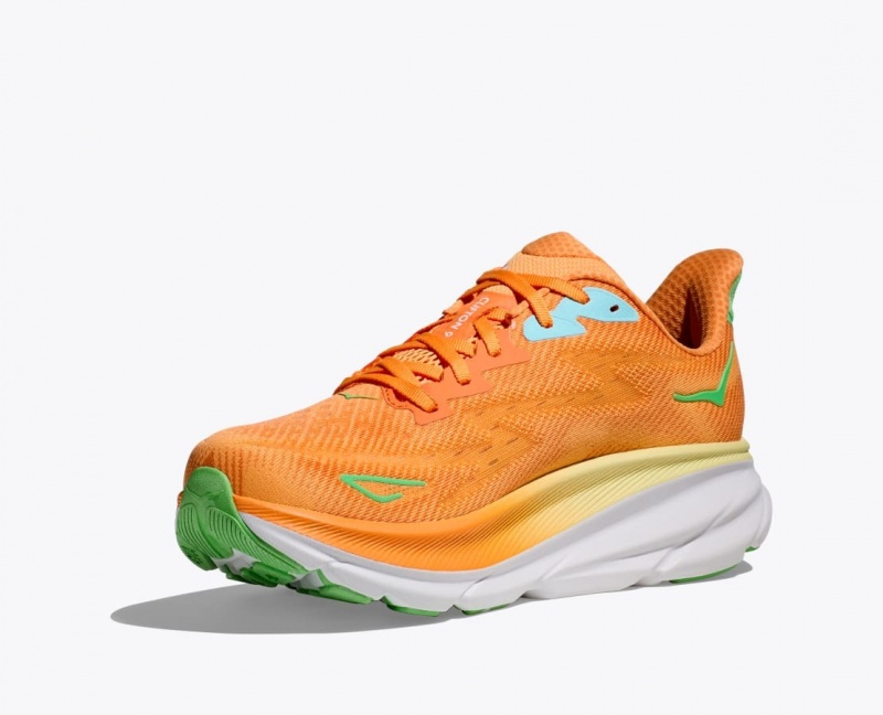 Men's HOKA Clifton 9 Running Shoes Orange | GKNQD-4731