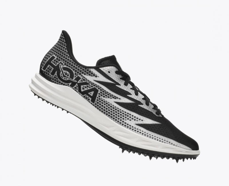 Men's HOKA Crescendo MD Track Spikes Black / White | ZHPRC-8316