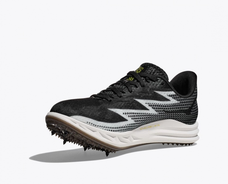 Men's HOKA Crescendo MD Track Spikes Black / White | ZHPRC-8316