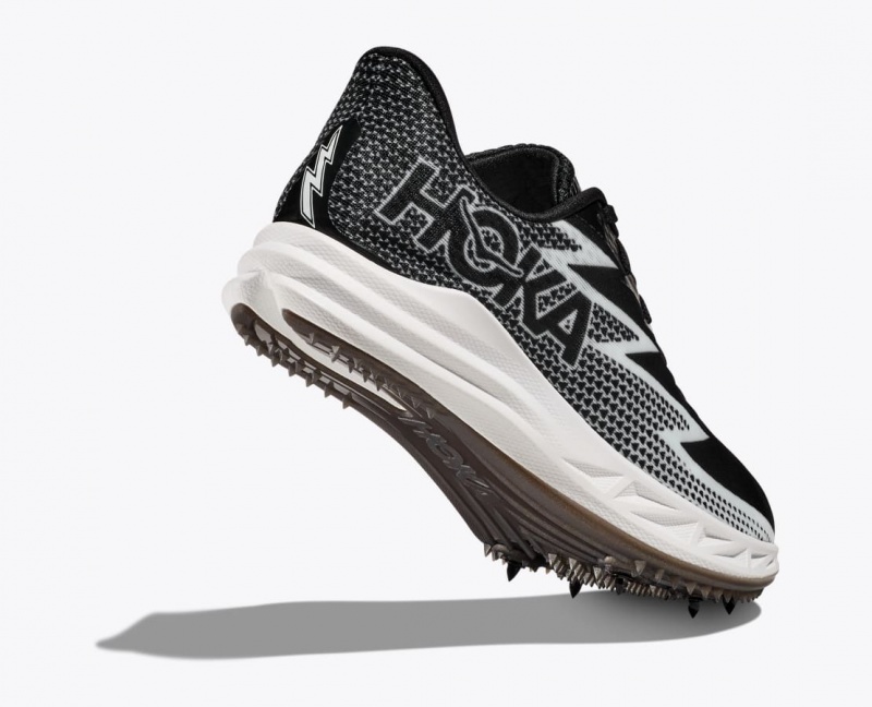 Men's HOKA Crescendo MD Track Spikes Black / White | ZHPRC-8316