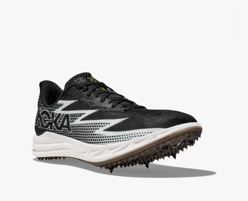 Men's HOKA Crescendo MD Track Spikes Black / White | ZHPRC-8316