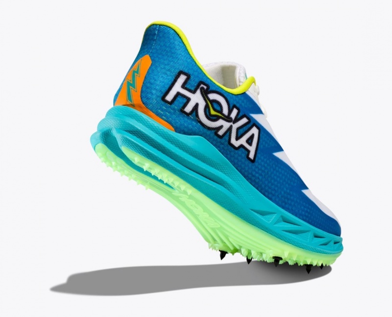 Men's HOKA Crescendo MD Track Spikes White / Blue | CVSGM-7523