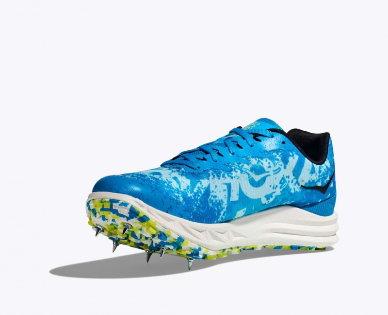 Men's HOKA Crescendo XC Track Spikes Blue / Green | JEXZN-4308