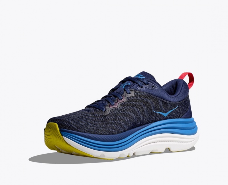 Men's HOKA Gaviota 5 Running Shoes Black / Navy | VAZIC-3279