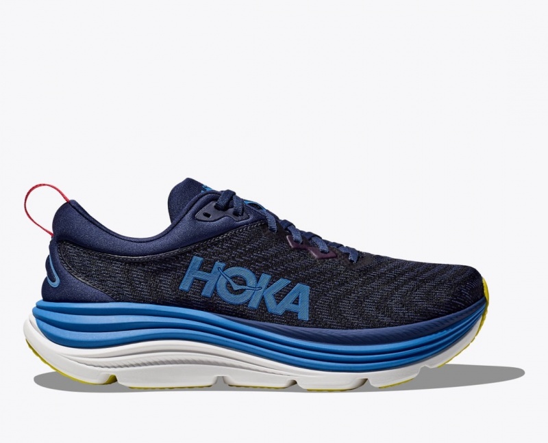 Men\'s HOKA Gaviota 5 Running Shoes Black / Navy | VAZIC-3279