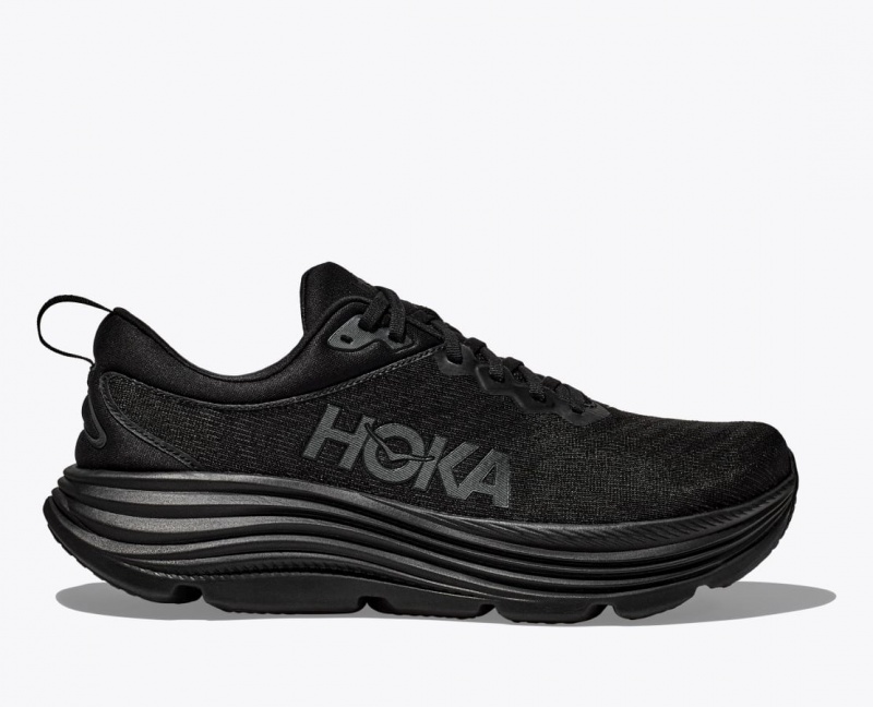 Men\'s HOKA Gaviota 5 Running Shoes Black | TQARU-9120