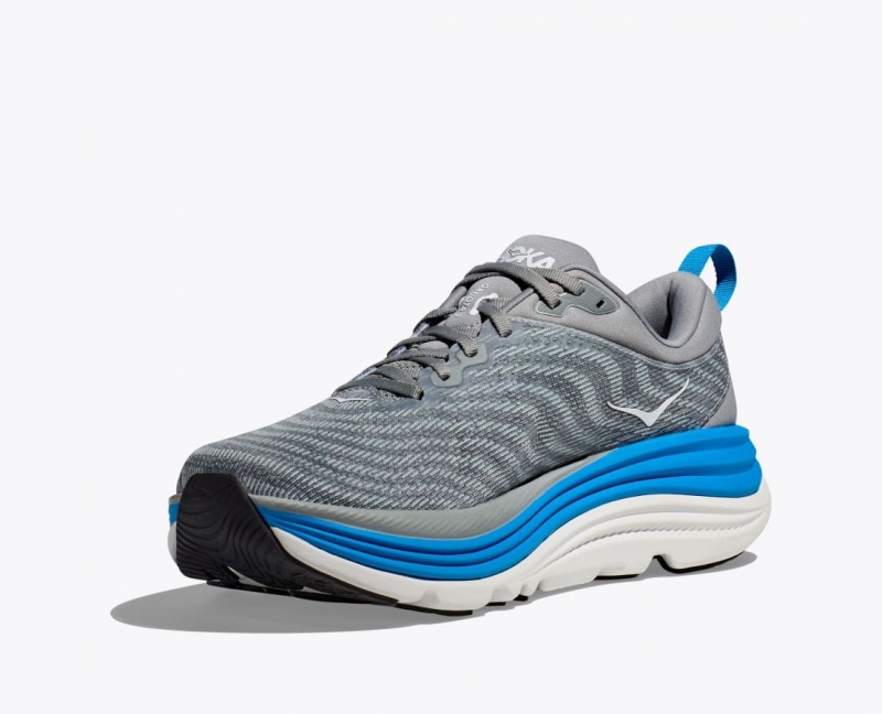 Men's HOKA Gaviota 5 Running Shoes Grey / Blue | FJSPG-8341