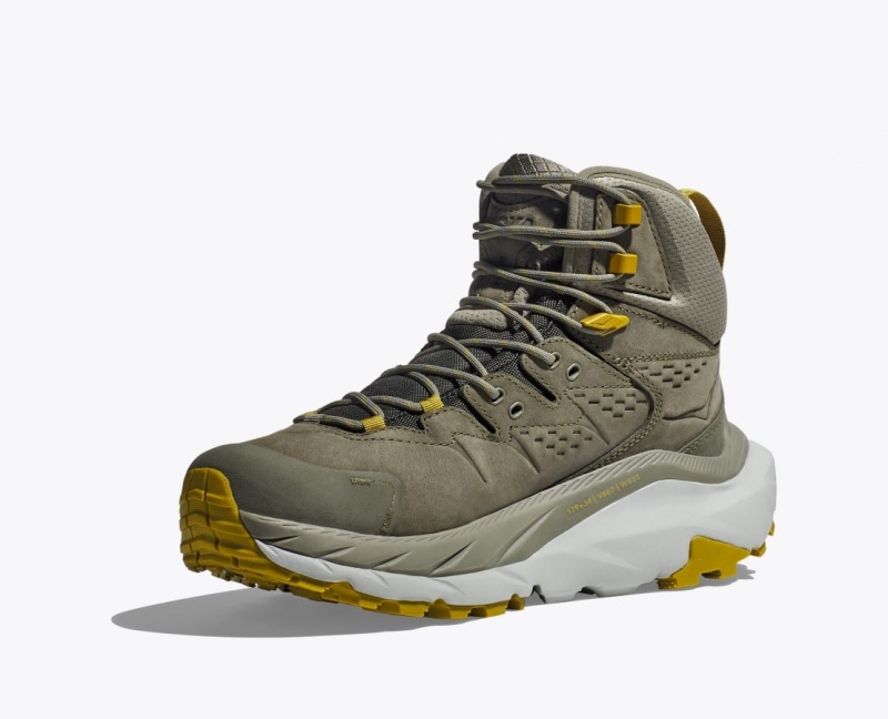 Men's HOKA Kaha 2 GTX Hiking Boots Olive | LUTRW-9185