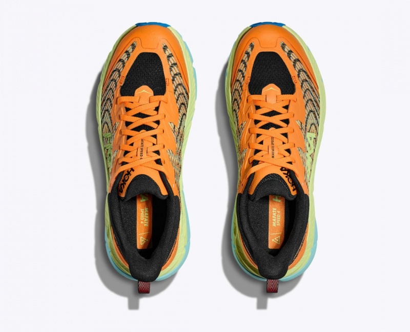 Men's HOKA Mafate Speed 4 Trail Running Shoes Orange / Green | VRPSG-8976