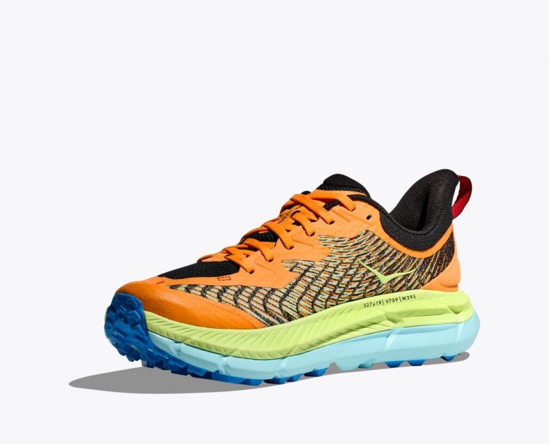 Men's HOKA Mafate Speed 4 Trail Running Shoes Orange / Green | VRPSG-8976