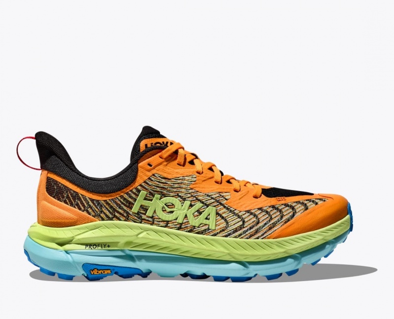 Men\'s HOKA Mafate Speed 4 Trail Running Shoes Orange / Green | VRPSG-8976