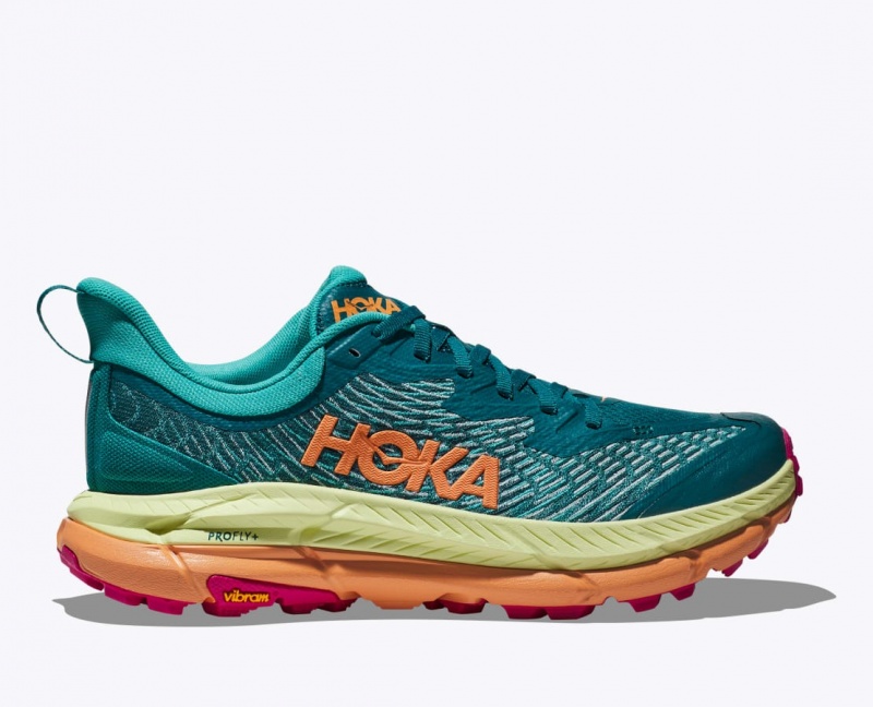 Men\'s HOKA Mafate Speed 4 Trail Running Shoes Dark Green / Green / Orange | FMVKX-6489