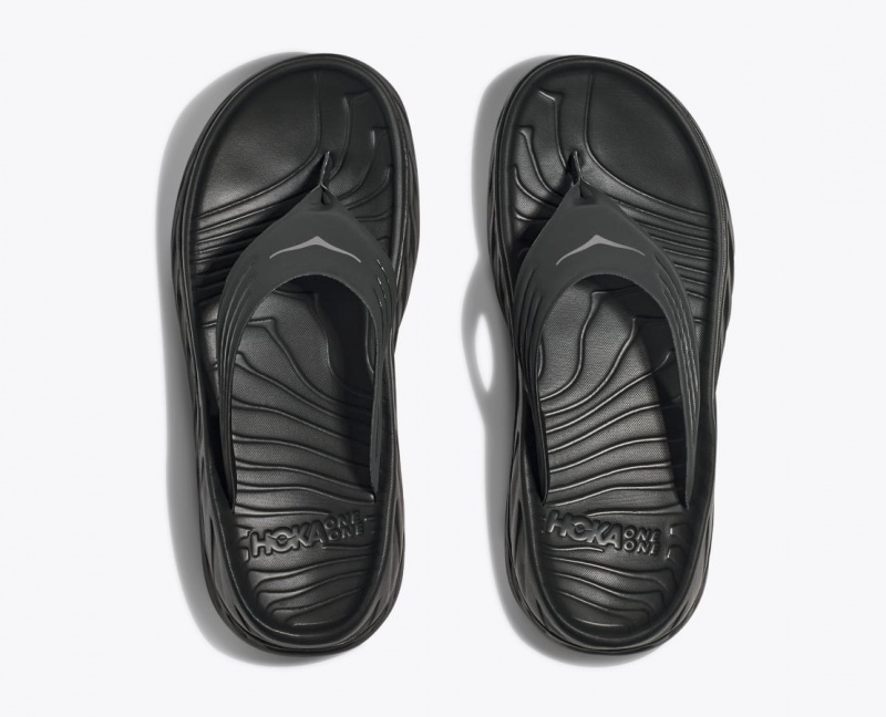 Men's HOKA ORA Recovery Flip Flops Black | VPNHJ-8256