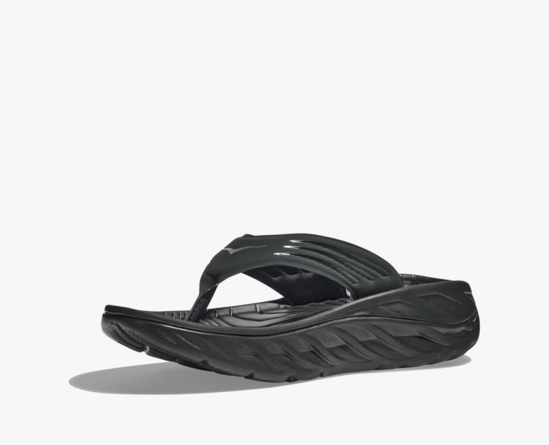 Men's HOKA ORA Recovery Flip Flops Black | VPNHJ-8256