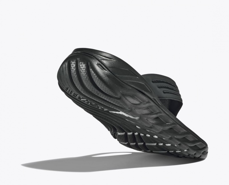 Men's HOKA ORA Recovery Flip Flops Black | VPNHJ-8256