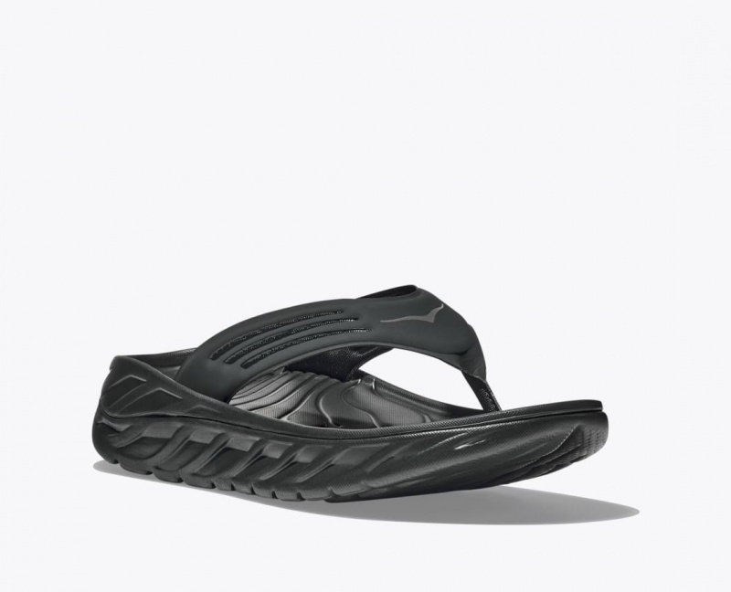 Men's HOKA ORA Recovery Flip Flops Black | VPNHJ-8256