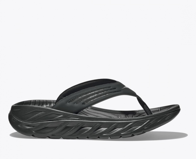 Men\'s HOKA ORA Recovery Flip Flops Black | VPNHJ-8256