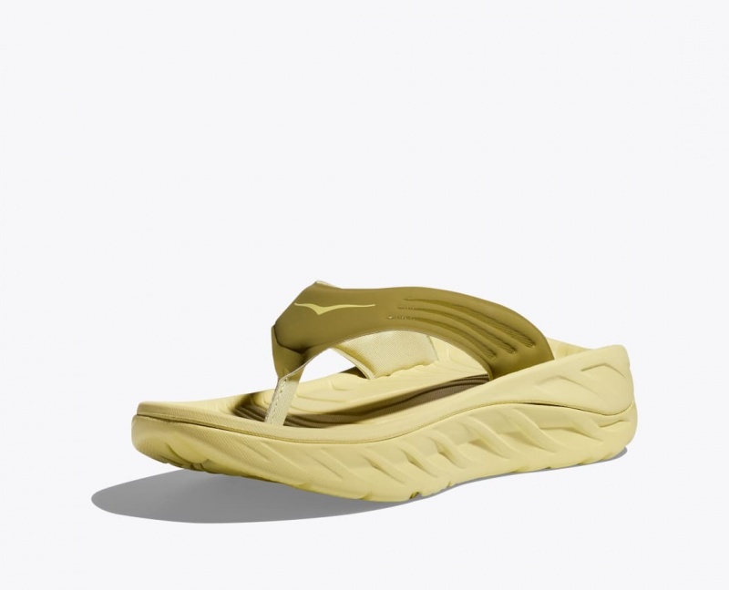 Men's HOKA ORA Recovery Flip Flops Khaki | OUDQC-0653