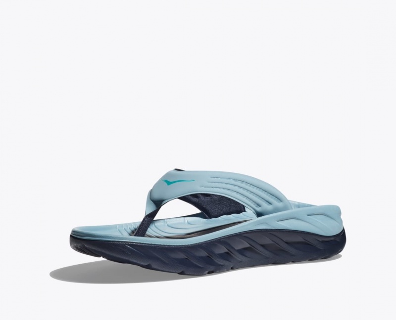 Men's HOKA ORA Recovery Flip Flops Light Blue / Black | XVCNQ-8537