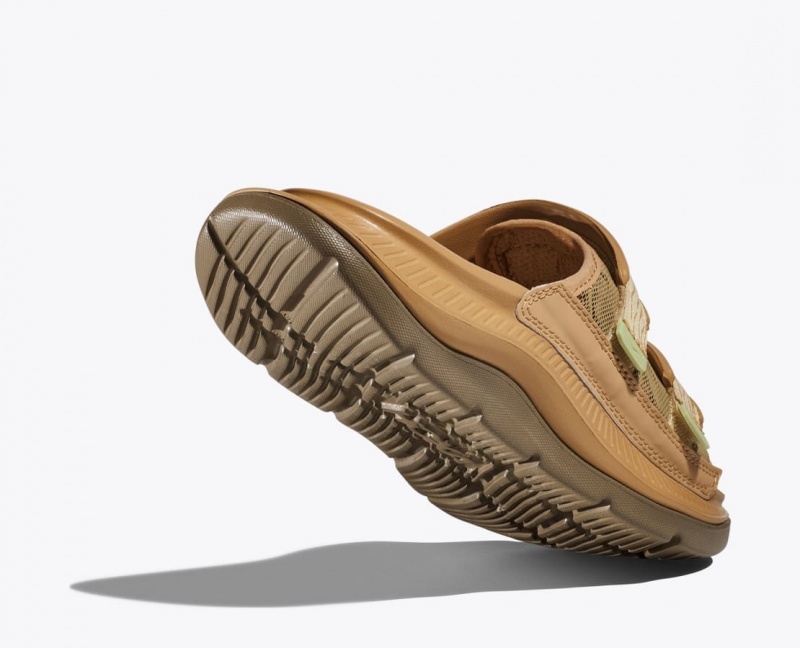 Men's HOKA Ora Luxe Slide Brown | KRGHM-4328