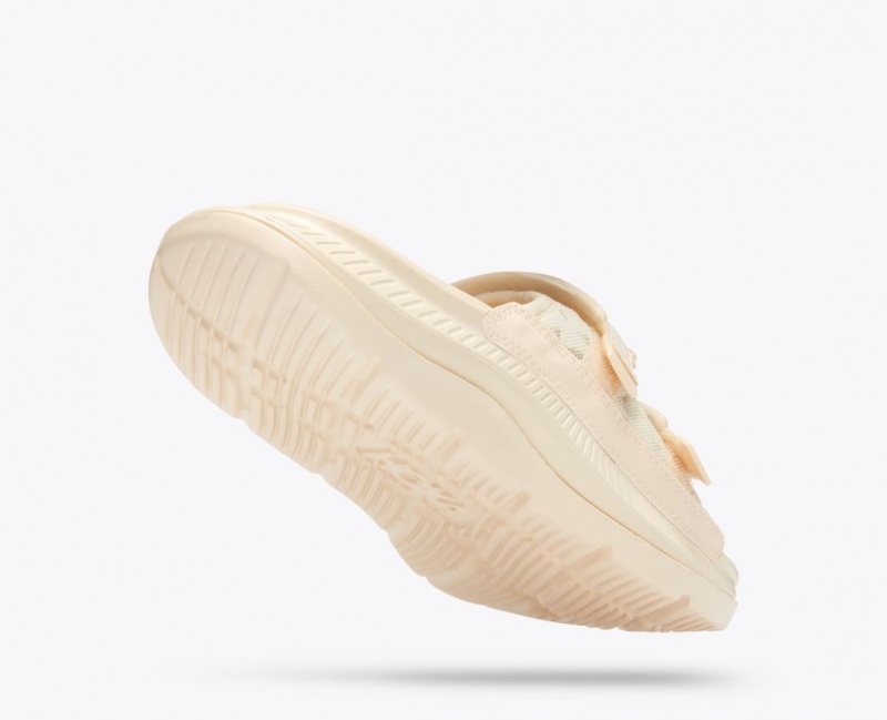 Men's HOKA Ora Luxe Slide Cream | NSITP-7590