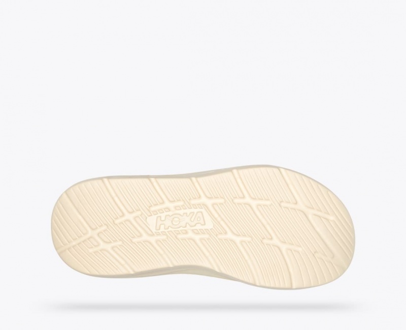 Men's HOKA Ora Luxe Slide Cream | NSITP-7590