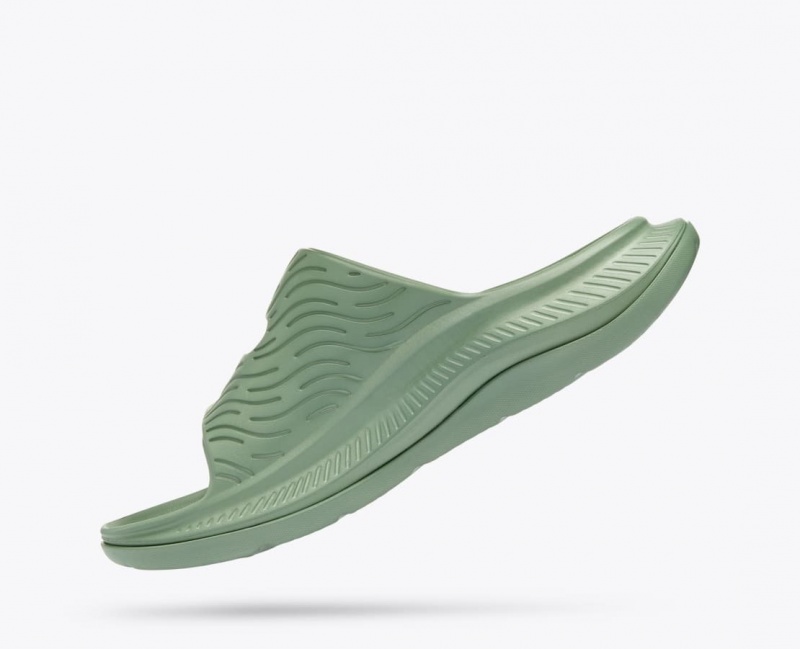 Men's HOKA Ora Luxe Slide Green | WOTQD-0687