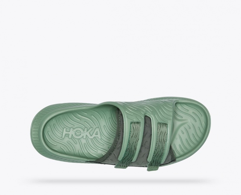 Men's HOKA Ora Luxe Slide Green | WOTQD-0687