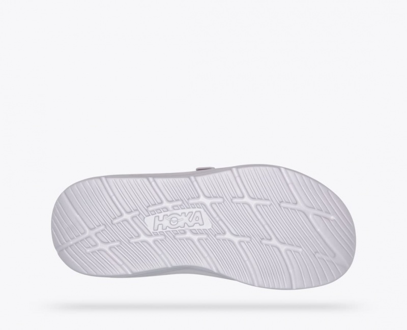 Men's HOKA Ora Luxe Slide Light Beige / Grey | SJFRP-5321