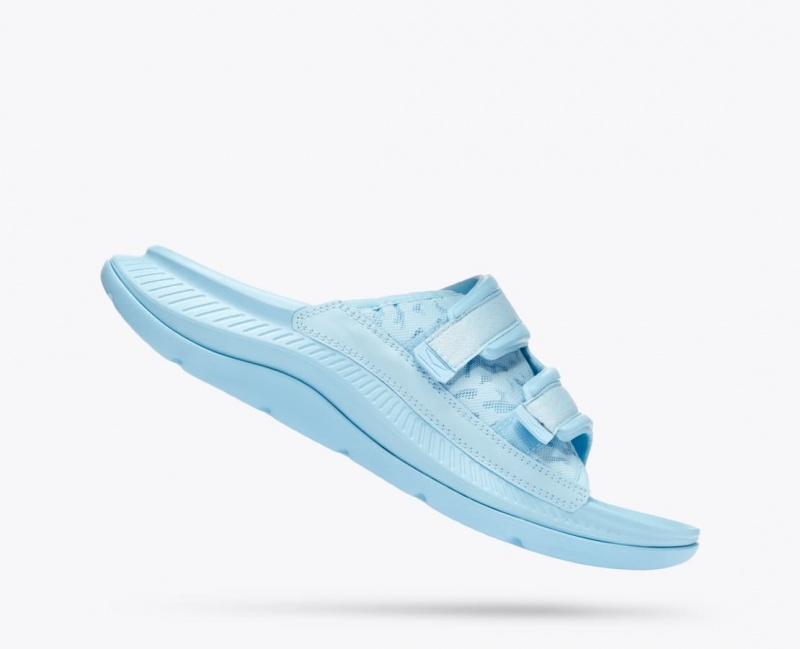 Men's HOKA Ora Luxe Slide Light Blue | DUOPZ-4297