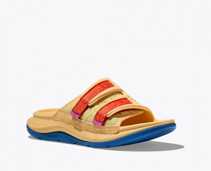 Men's HOKA Ora Luxe Slide Light Orange | SYAVL-3185