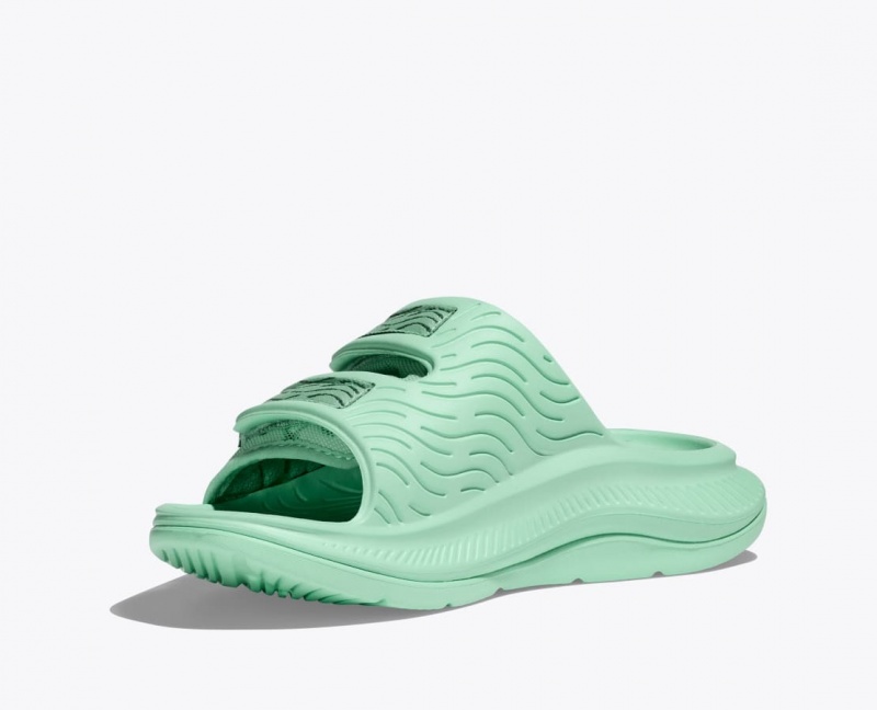 Men's HOKA Ora Luxe Slide Mint | HKQAT-8607