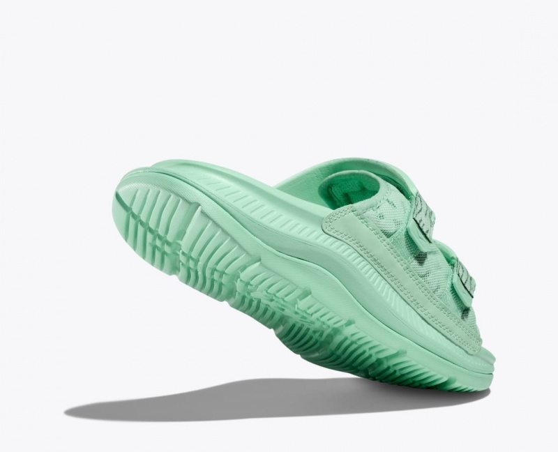 Men's HOKA Ora Luxe Slide Mint | HKQAT-8607