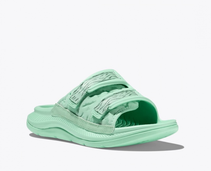 Men's HOKA Ora Luxe Slide Mint | HKQAT-8607