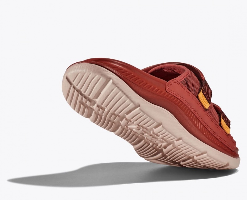 Men's HOKA Ora Luxe Slide Red Brown | KHWLX-3861