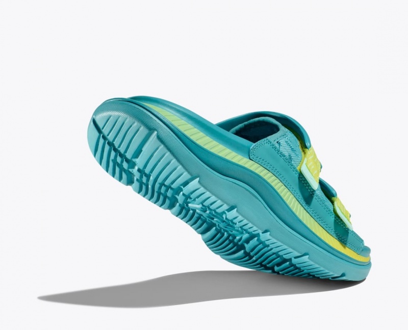 Men's HOKA Ora Luxe Slide Turquoise | KTPDW-9842