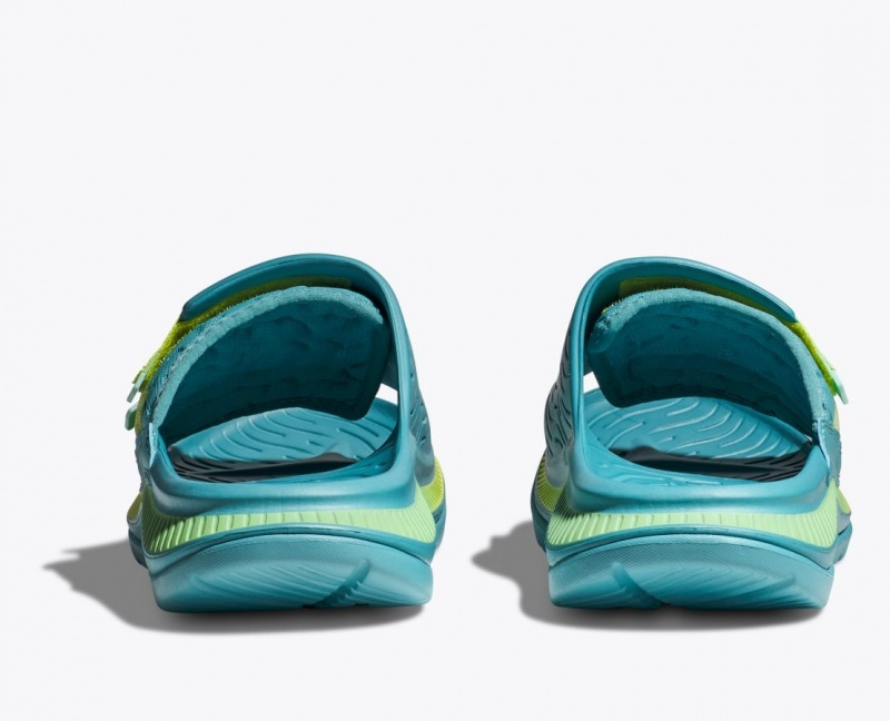 Men's HOKA Ora Luxe Slide Turquoise | KTPDW-9842