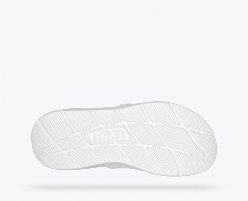 Men's HOKA Ora Luxe Slide White | MDNSC-9180