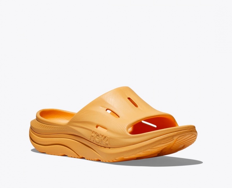 Men's HOKA Ora Recovery 3 Slide Dark Orange | WRMYK-2140