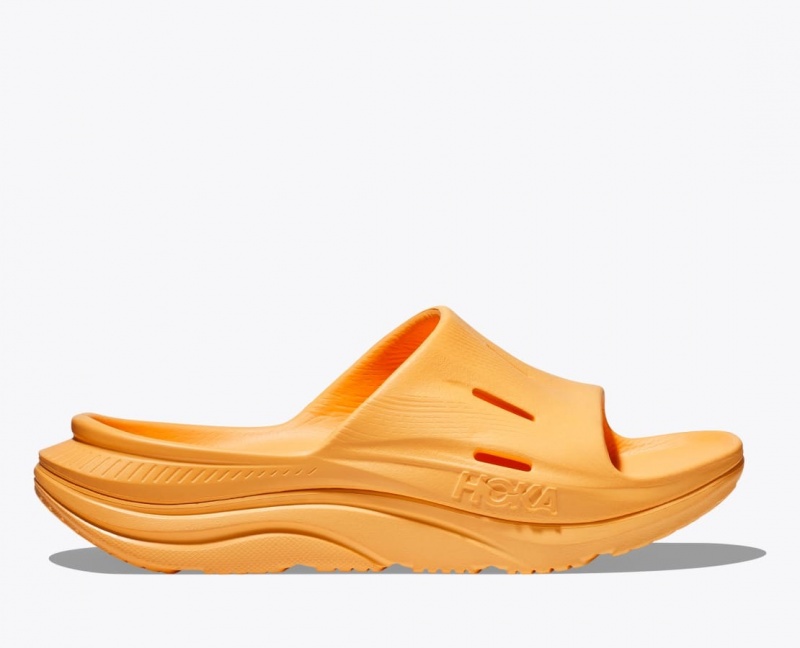 Men\'s HOKA Ora Recovery 3 Slide Dark Orange | WRMYK-2140