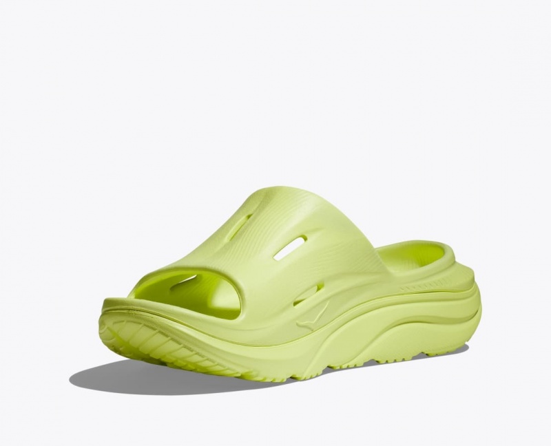 Men's HOKA Ora Recovery 3 Slide Light Green | OMDHU-2075