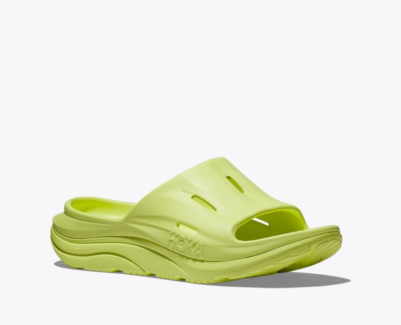 Men's HOKA Ora Recovery 3 Slide Light Green | OMDHU-2075